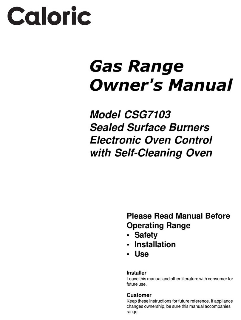 Caloric CSG7103 owner's manual