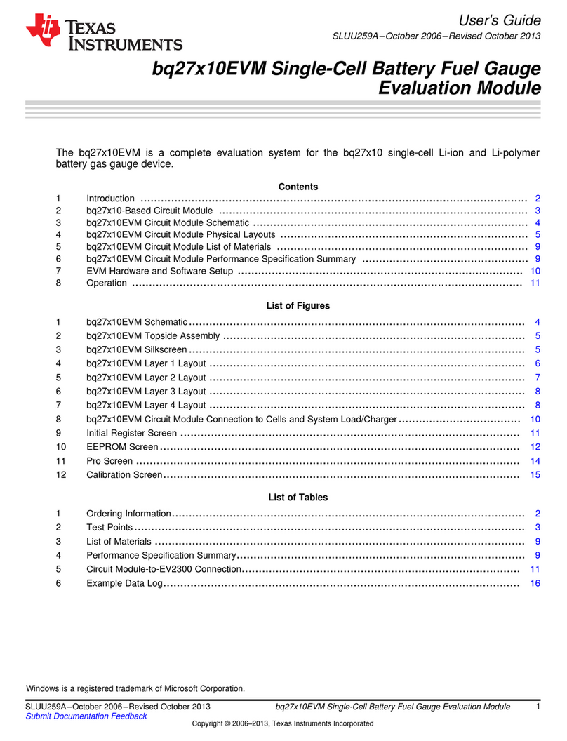 Texas Instruments bq27 10EVM Series user guide