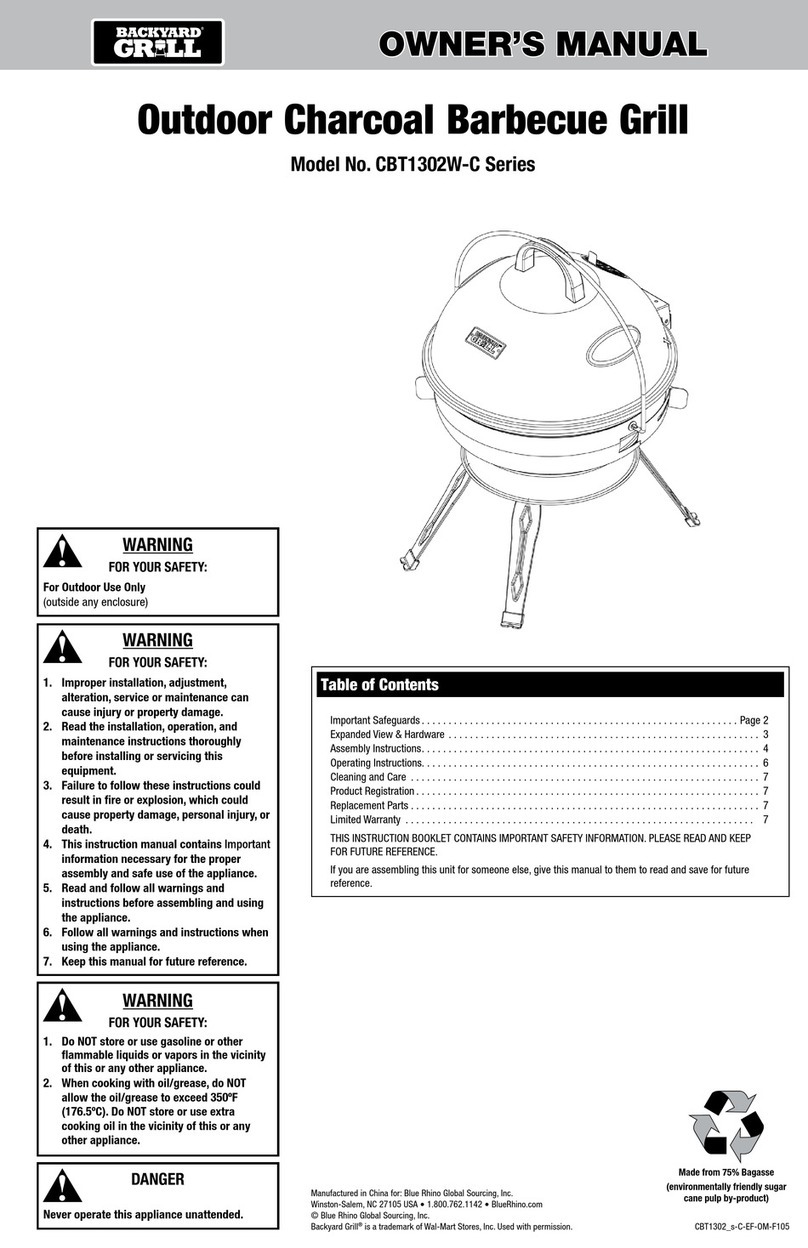 BlueRhino Backyard Grill CBT1302W-C Series User manual