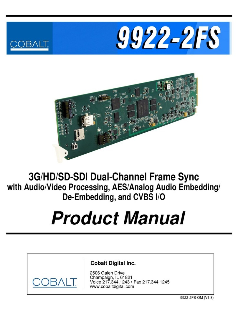 Cobalt Digital Inc 9922-2FS product manual