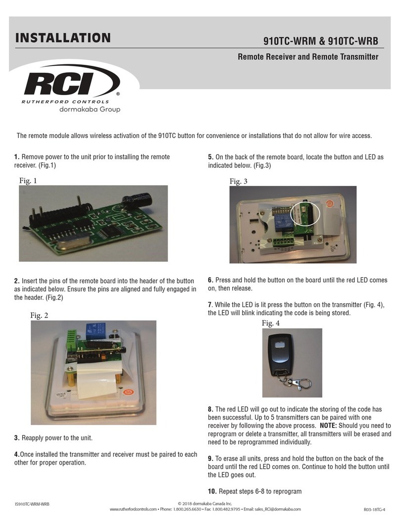 Dormakaba RCI 910TC-WRM installation manual