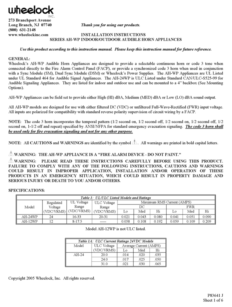 Wheelock AH-24WP User manual
