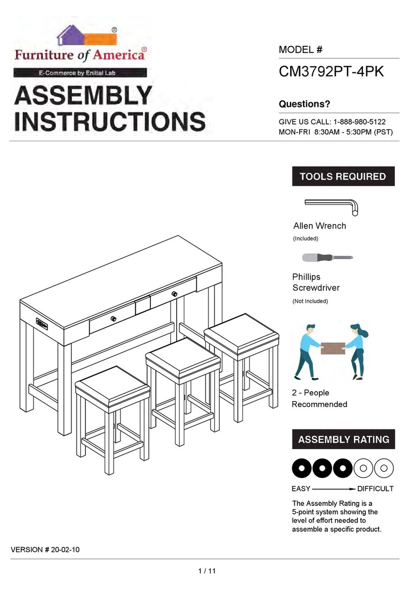 Furniture of America CM3792PT-4PK Assembly instructions Furniture of America CM3792PT-4PK Assembly instructions