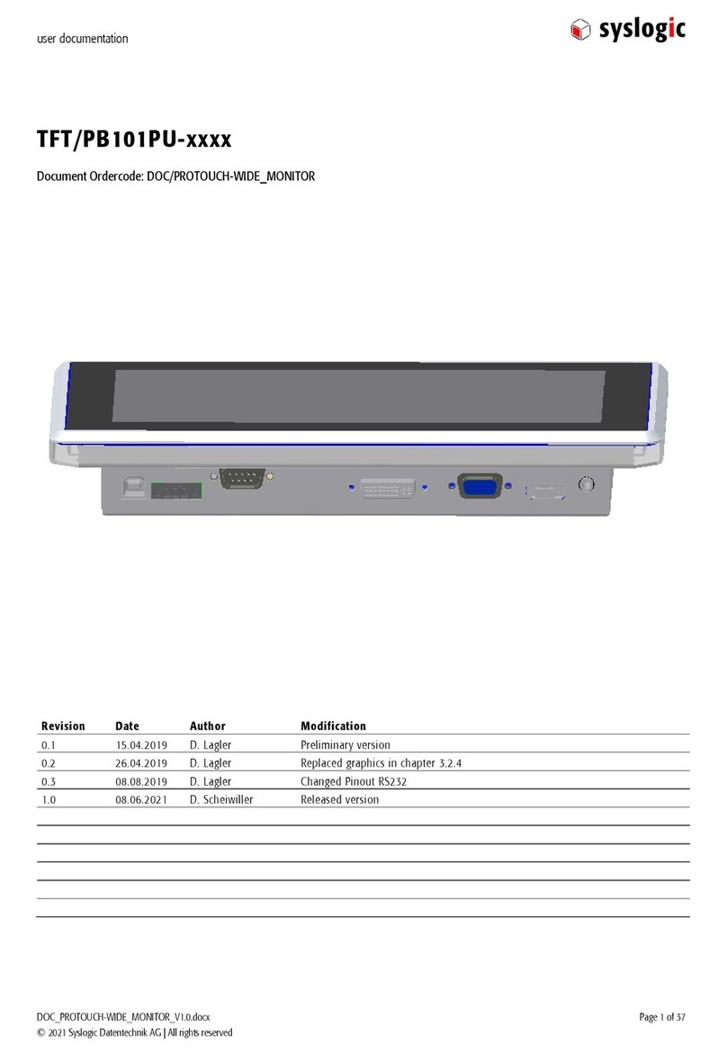 syslogic TFT/PB101PU-C Operator's manual syslogic TFT/PB101PU-C Operator's manual