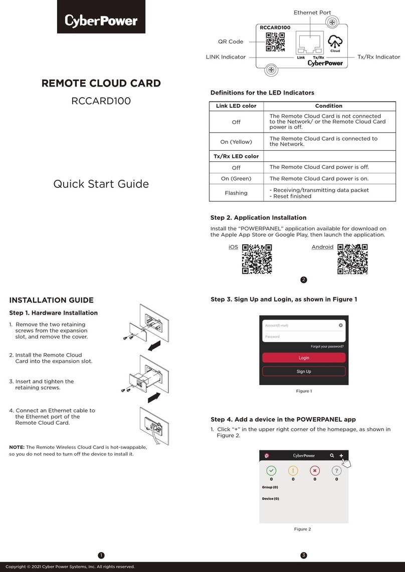 CyberPower RCCARD100 quick start guide