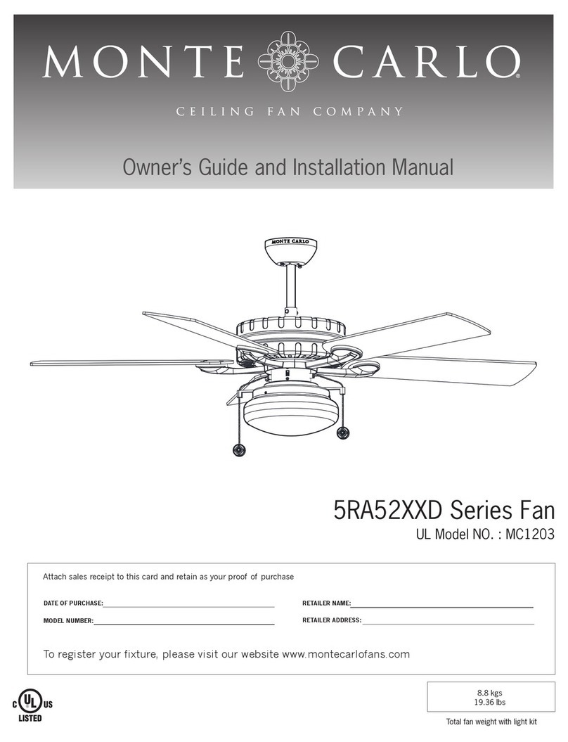 Monte Carlo Fan Company Radial 5RA52 D Series Owner's guide and installation manual