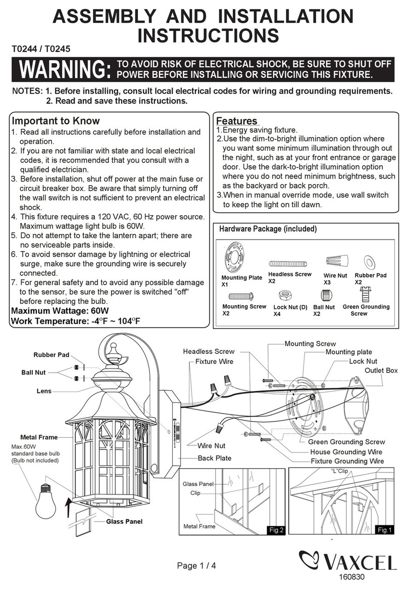 Vaxcel T0244 Instruction manual