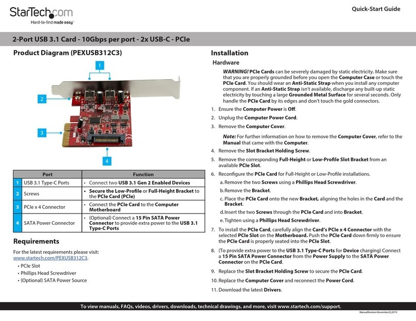 StarTech.com PEXUSB312C3 User manual