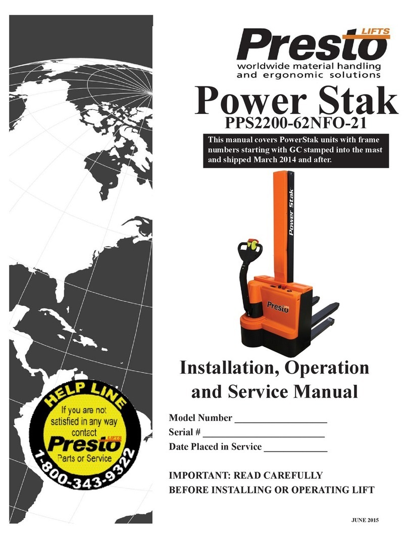 Presto Power Stak PPS2200-62NFO-21 Installation, operation and service manual Presto Power Stak PPS2200-62NFO-21 Installation, operation and service manual