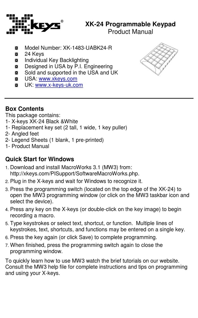 X-keys XK-1483-UABK24-R product manual