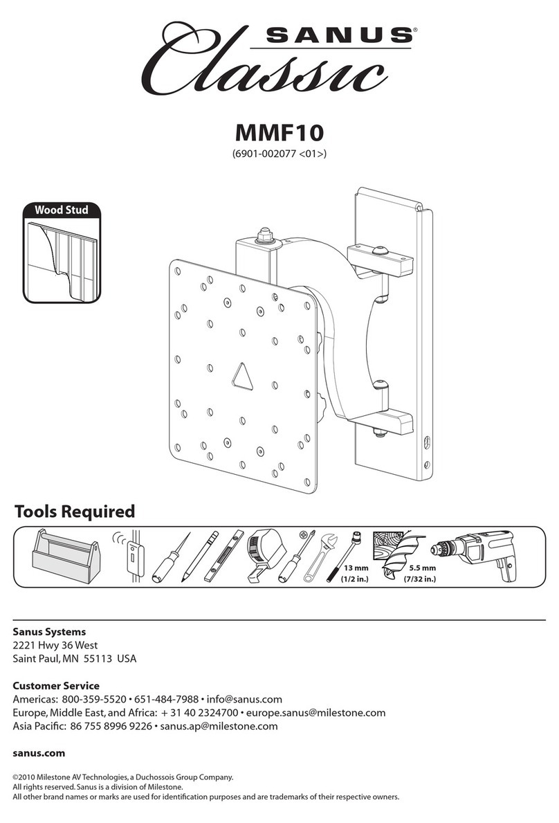 Sanus Classic MMF10 quick start guide Sanus Classic MMF10 quick start guide