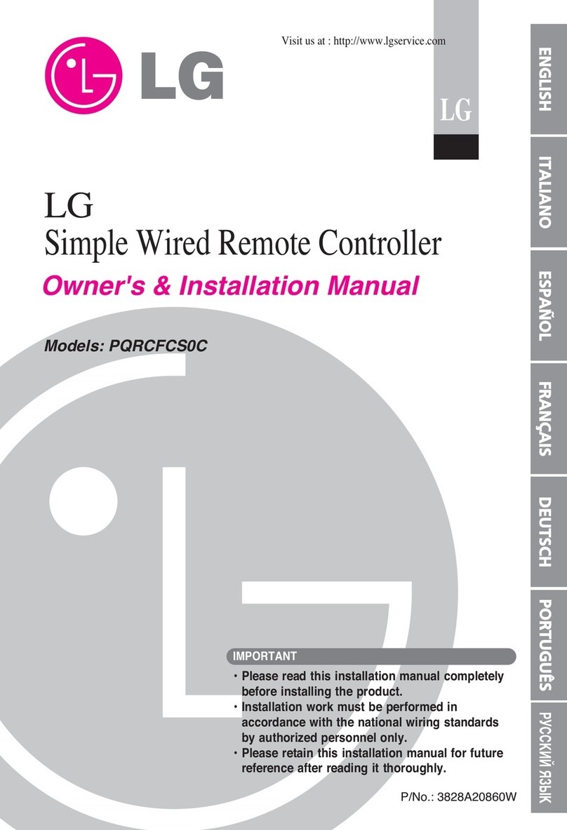 LG PQRCFCS0C Owners & installation manual