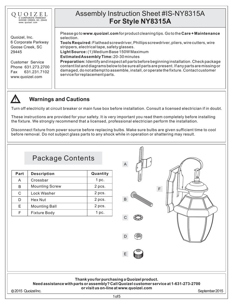 Quoizel NY8315A Mounting instructions
