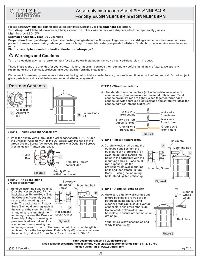 Quoizel SNNL8408PN Mounting instructions