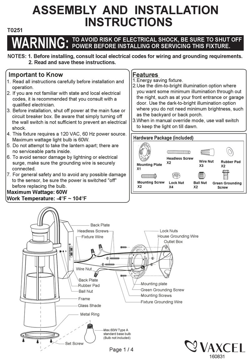 Quoizel T0251 Assembly and installation instructions