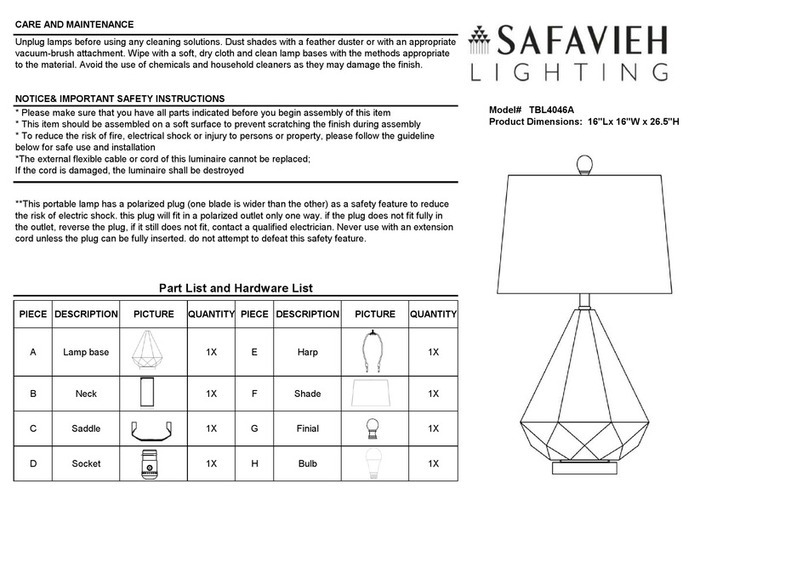 Safavieh TBL4046A Care and maintenance