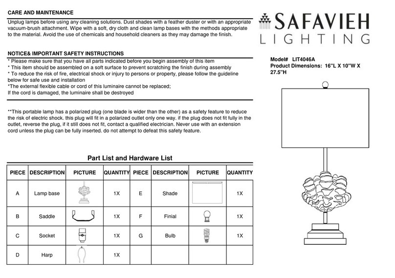 Safavieh LIT4046A Maintenance manual Safavieh LIT4046A Maintenance manual