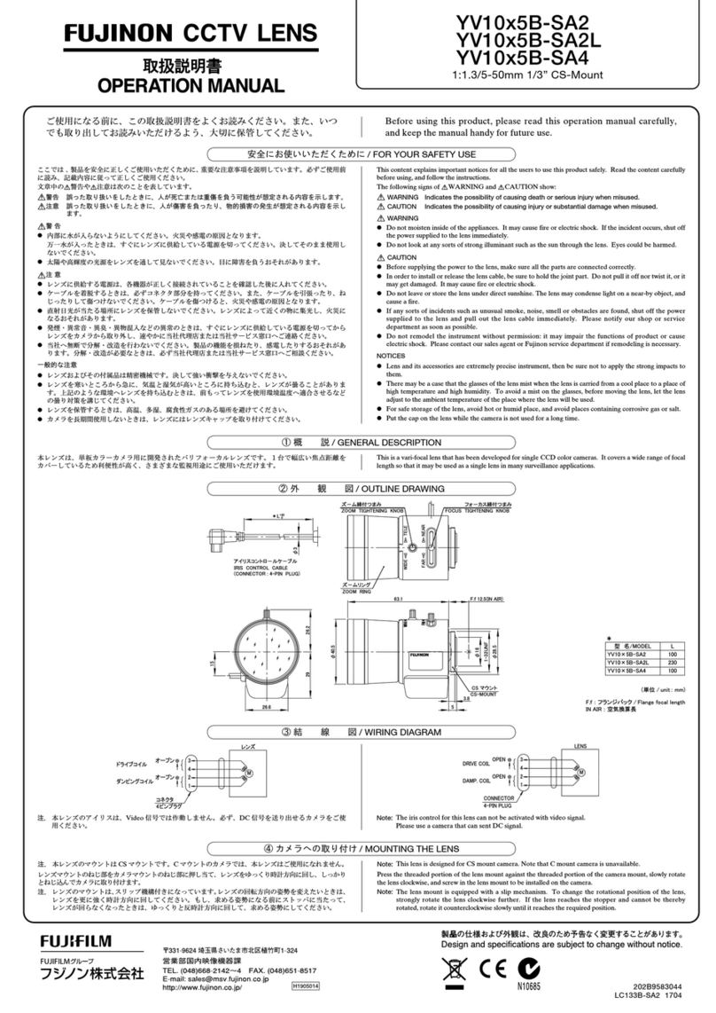 FUJINON YV10x5B-SA2 Operation manual