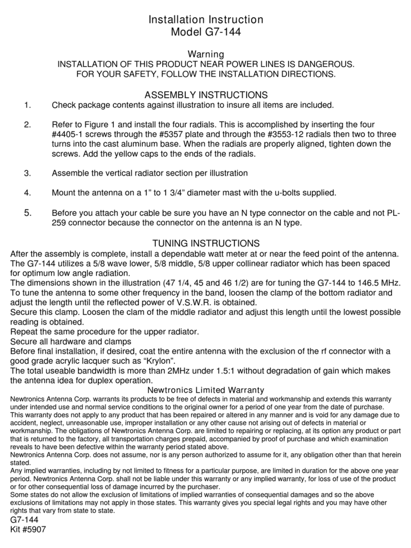 Newtronics G7-144 Installation instruction Newtronics G7-144 Installation instruction