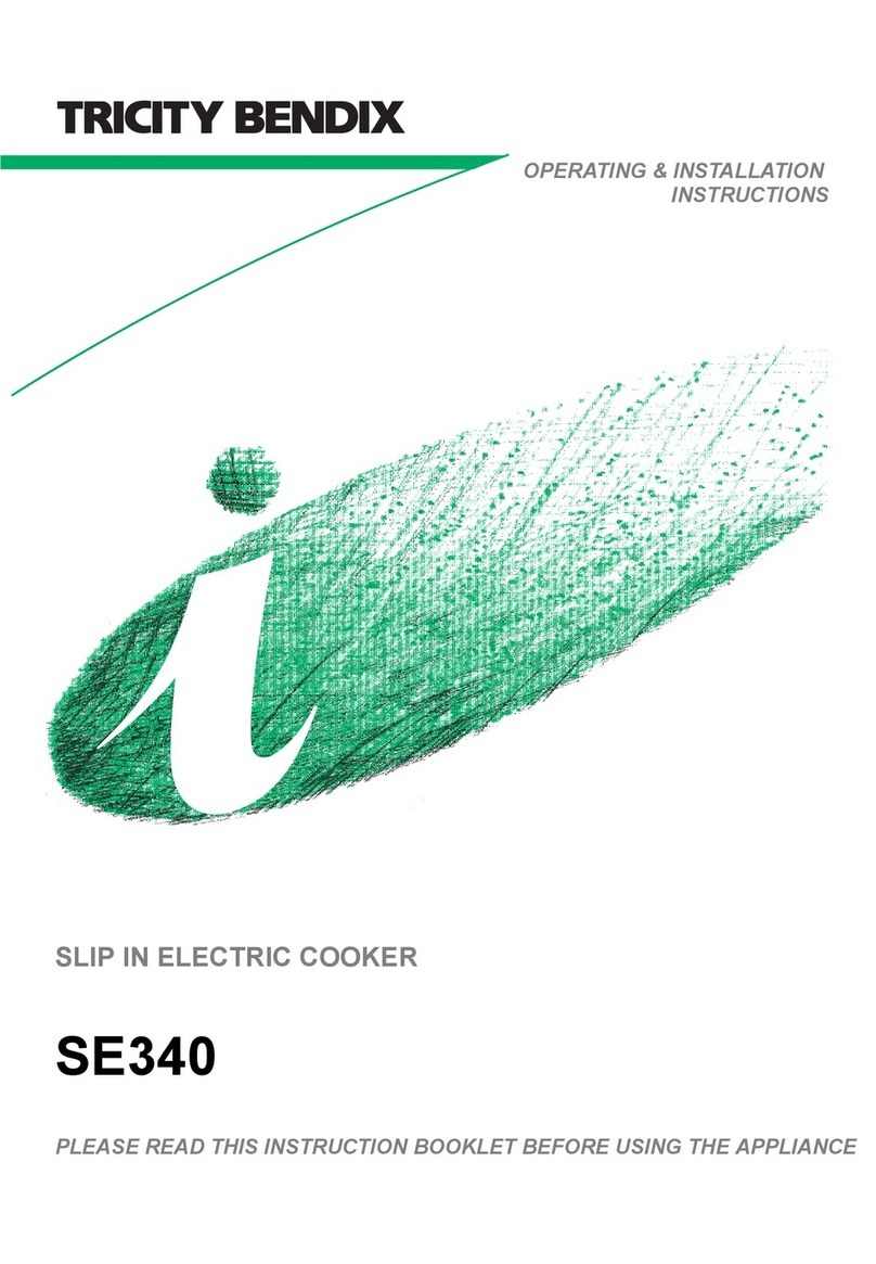 Tricity Bendix SE340SV Operating & installation instructions