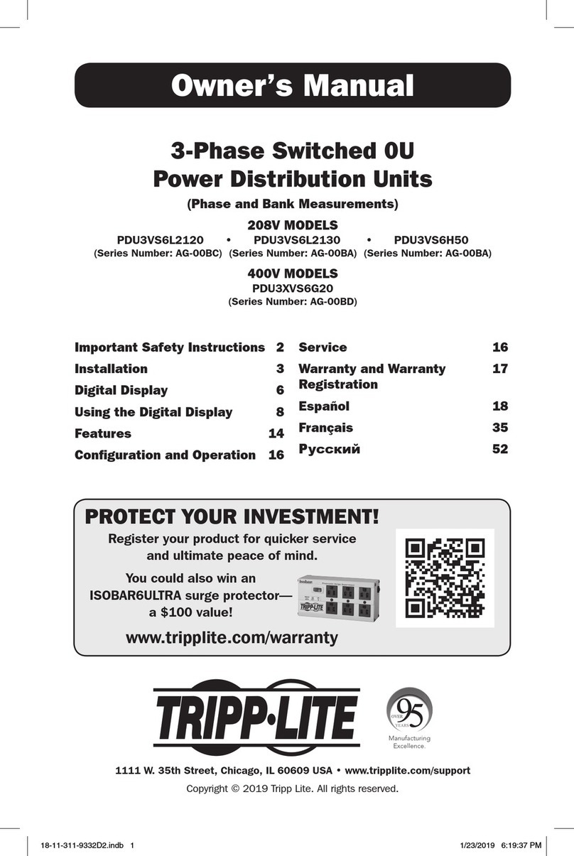 Tripp Lite PDU3VS6L2120 owner's manual