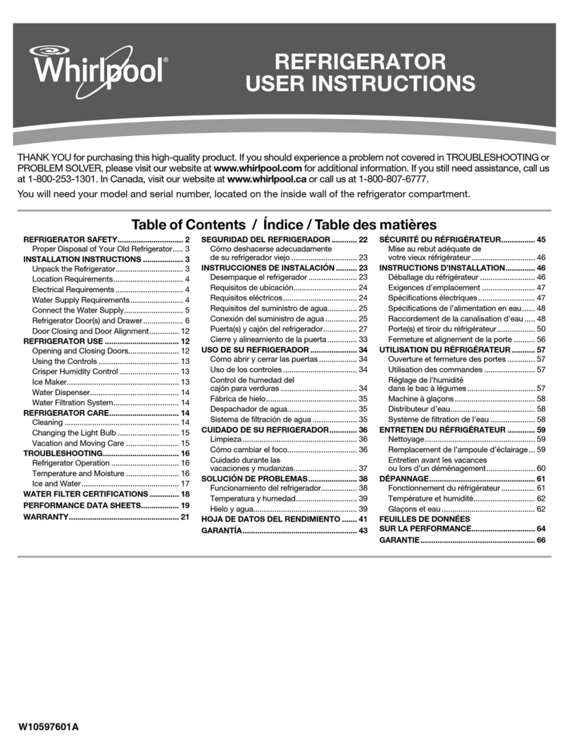 Whirlpool W10597601A User manual