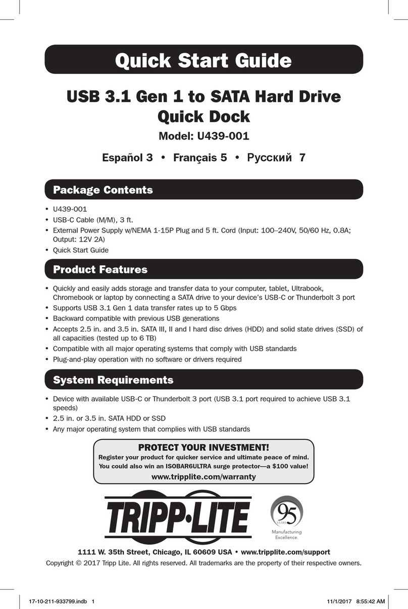 Tripp Lite U439-001 User manual Tripp Lite U439-001 User manual