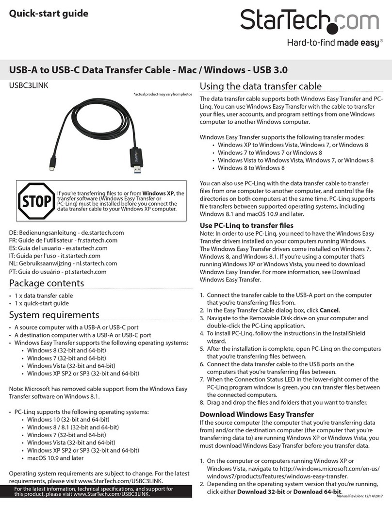 StarTech.com USBC3LINK quick start guide