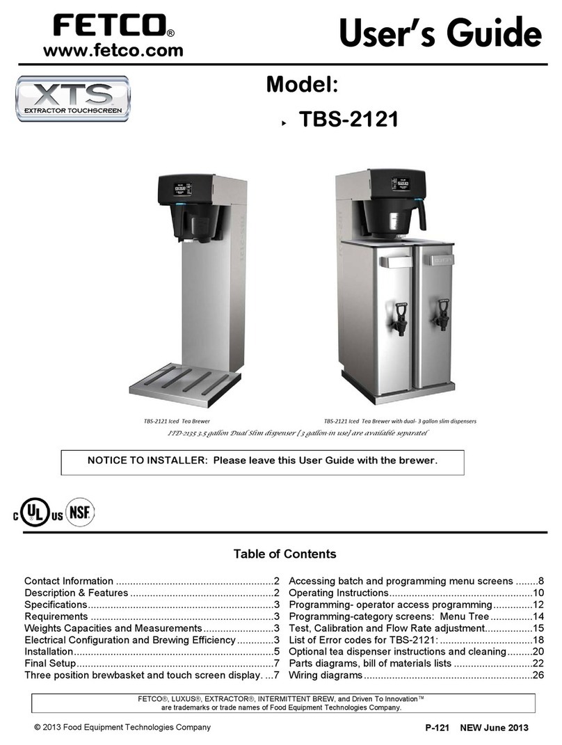 Fetco TBS-2121XTS User manual