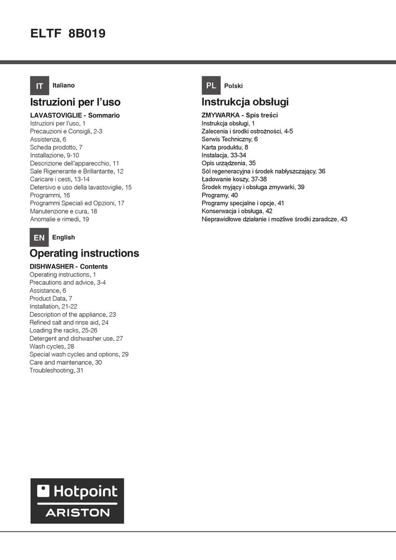 Indesit ELTF 8B019 operating instructions