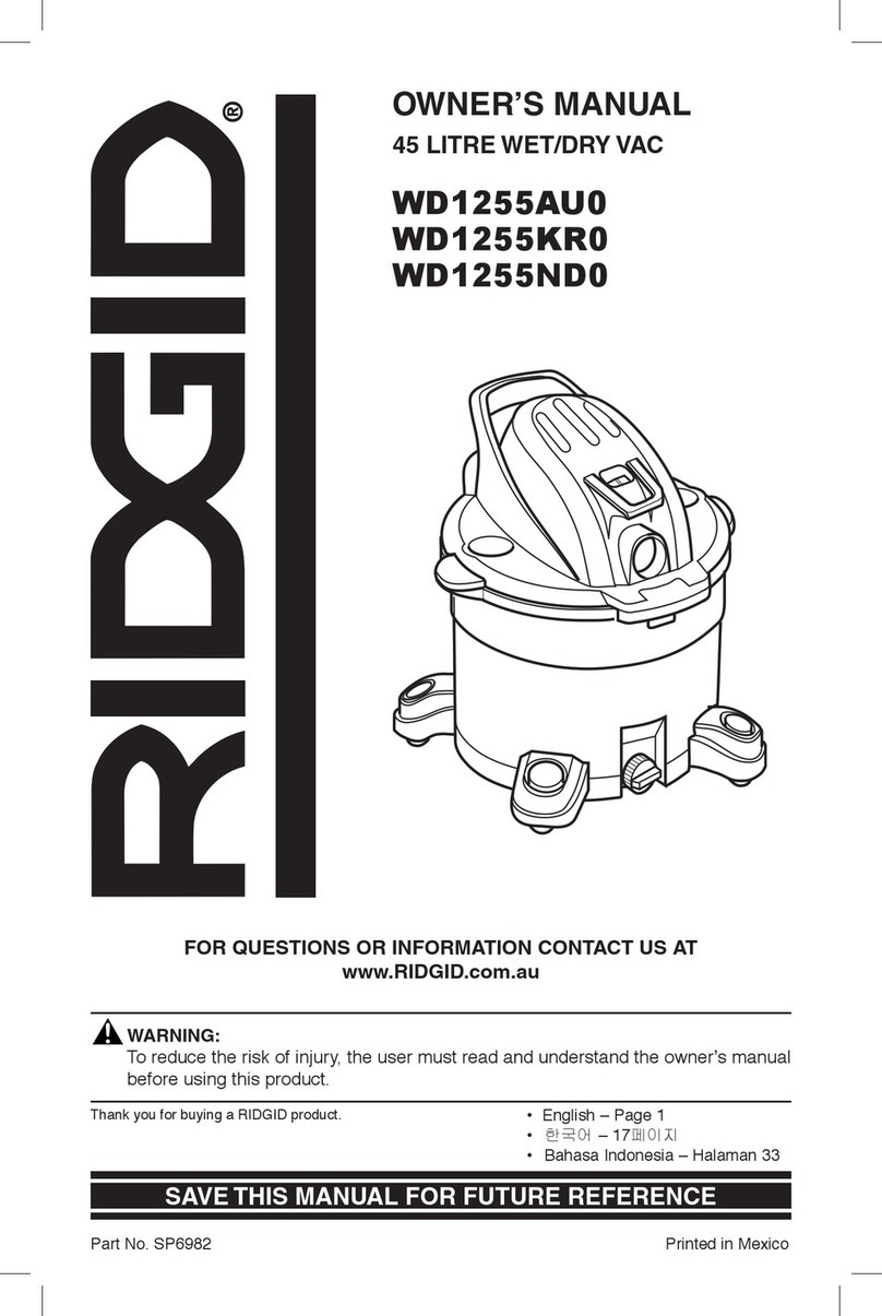 RIDGID WD1255AU0 owner's manual
