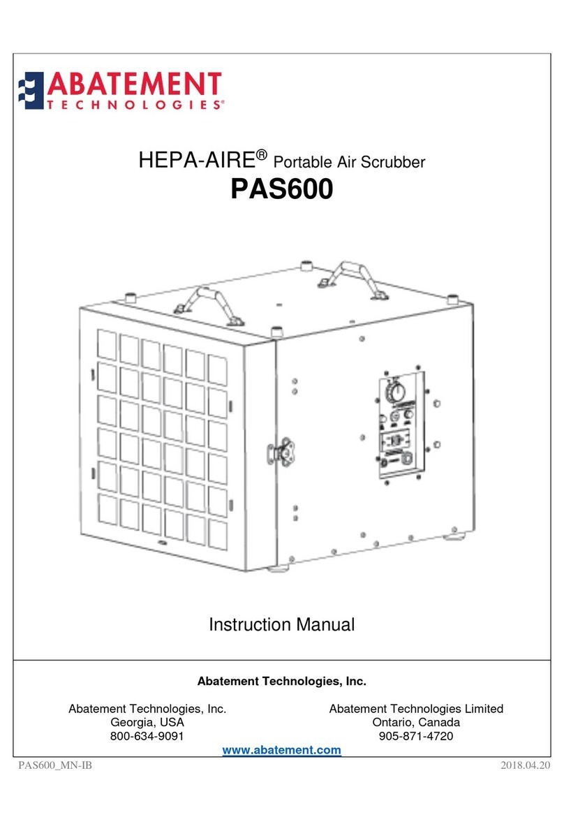 Abatement Technologies HEPA-AIRE PAS600 User manual