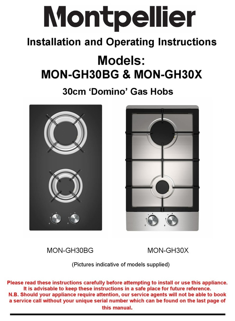 montpellier MON-GH30BG Installation and operating instructions
