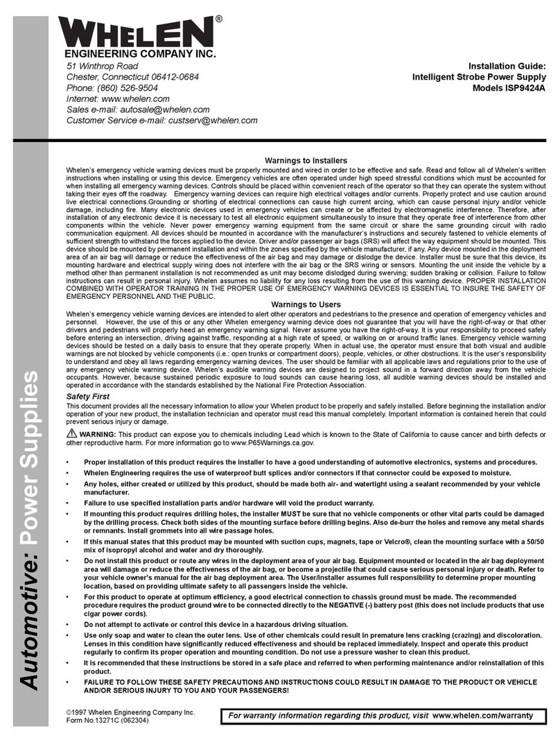 Whelen Engineering Company ISP9424A installation guide