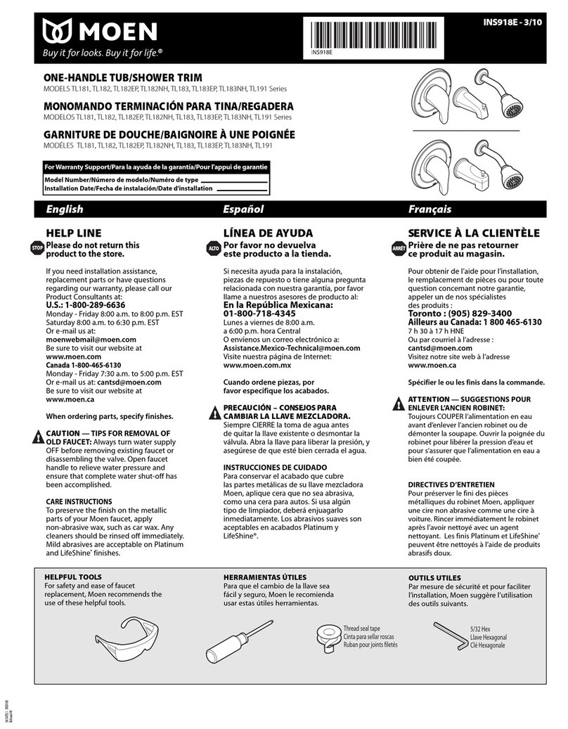 Moen TL181 Series User manual
