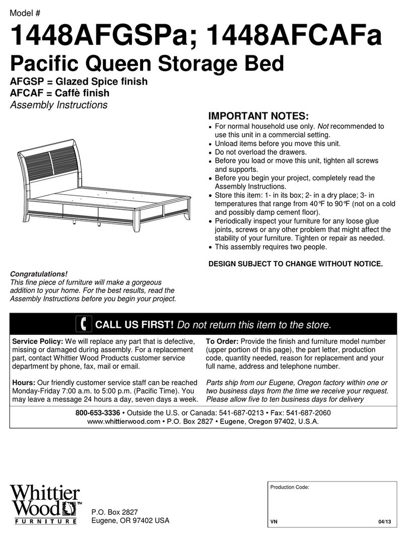 Whittier Wood Pacific 1448AFGSPa Assembly instructions