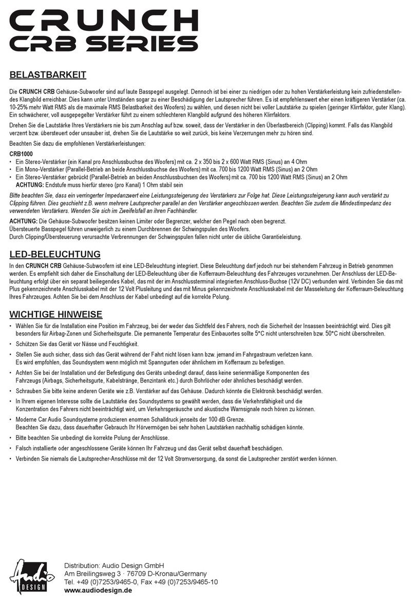 Audiodesign CRUNCH CRB Series manual
