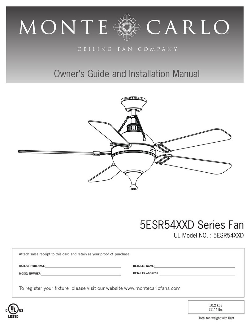 Monte Carlo Fan Company Essex 5ESR54 D Series Instruction manual Monte Carlo Fan Company Essex 5ESR54 D Series Instruction manual