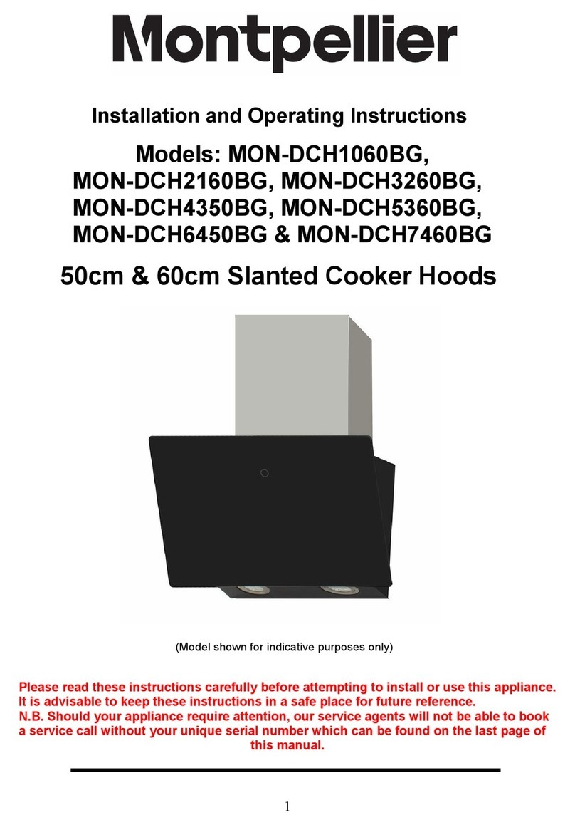 montpellier MON-DCH1060BG Installation and operating instructions