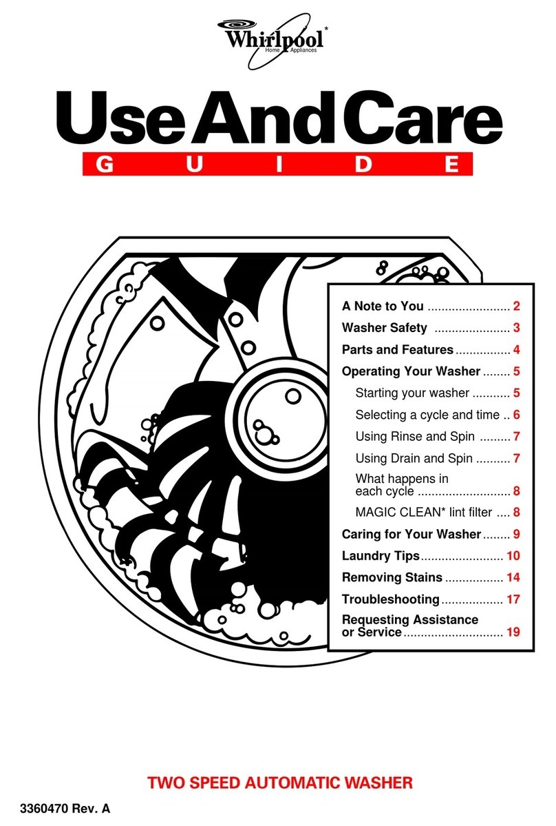 Whirlpool 2LSR5233BQ1 Use and care guide