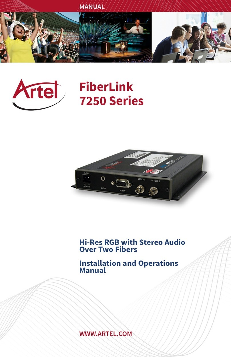 Artel FiberLink 7250 Series Installation and operation manual