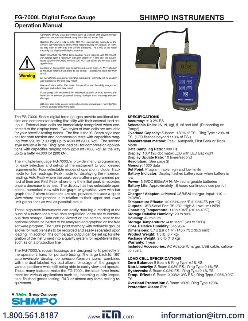 Shimpo Instruments FG-7000L Series Operation manual