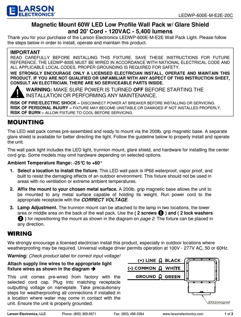 Larson Electronics LEDWP-600E-M-E2E-20C User manual