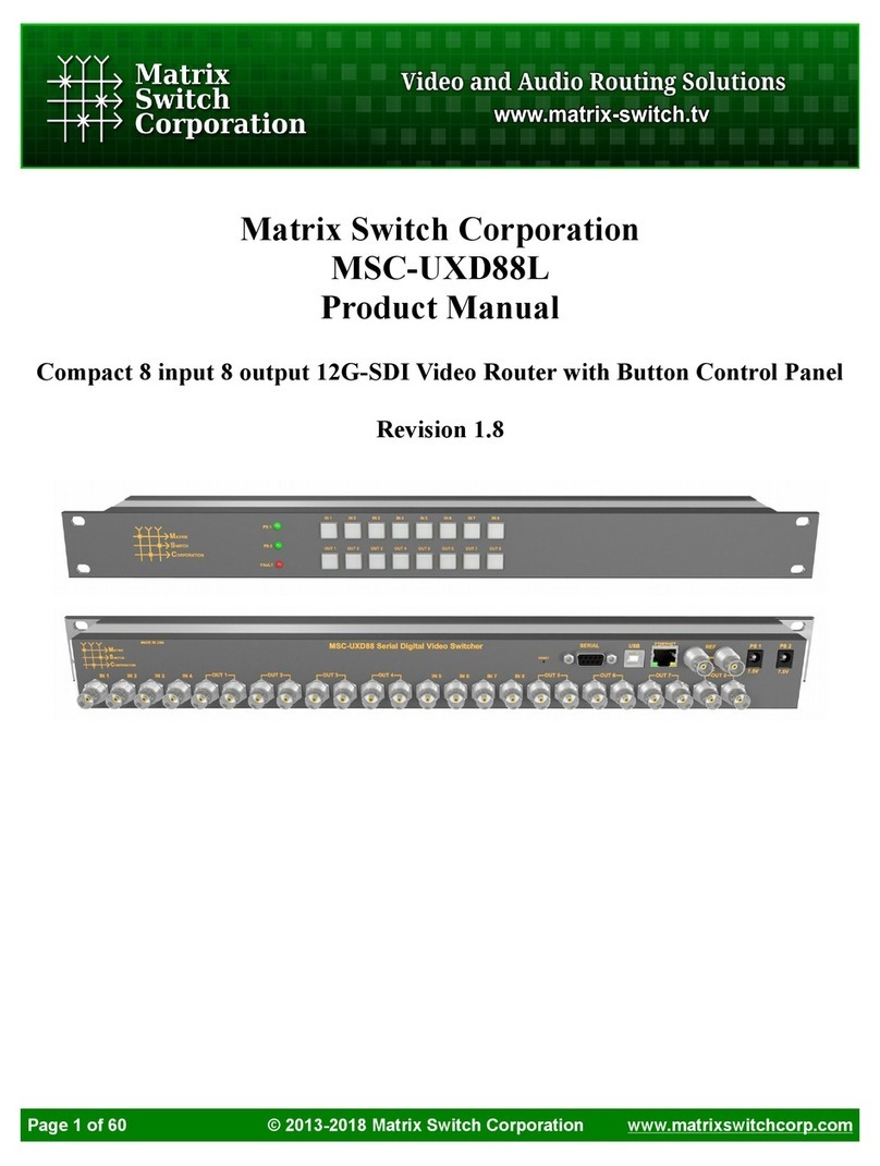 Matrix Switch Corporation MSC-UXD88L product manual