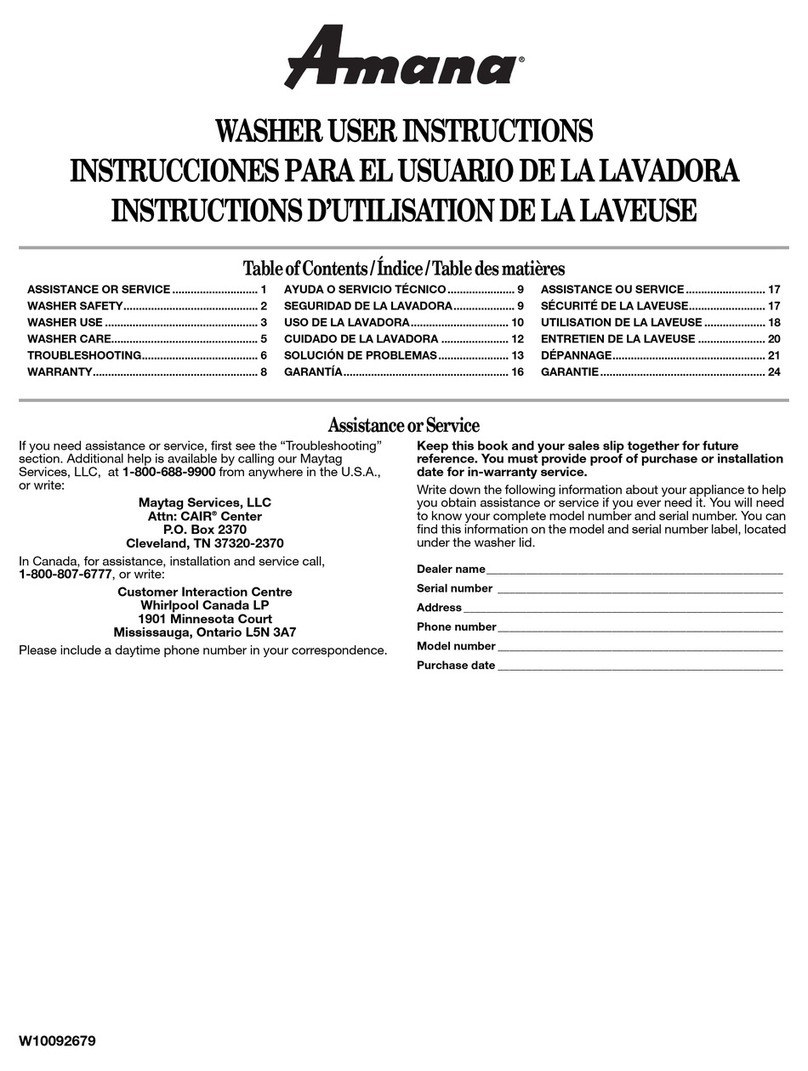 Amana NTW5400TQ1 User manual