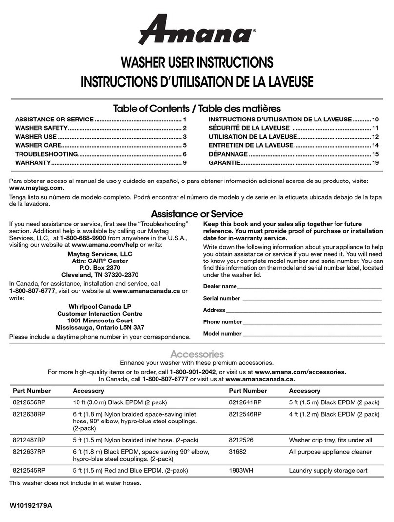 Amana NTW5400TQ2 User manual