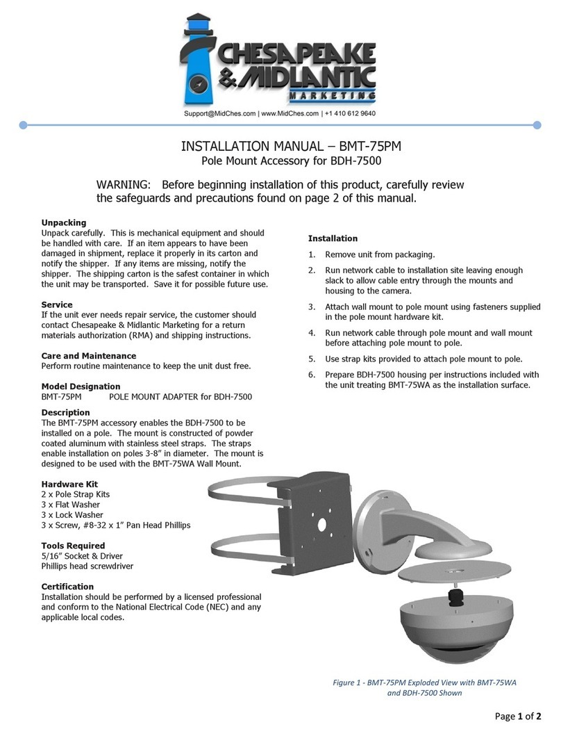 Chesapeake & Midlantic BMT-75PM installation manual