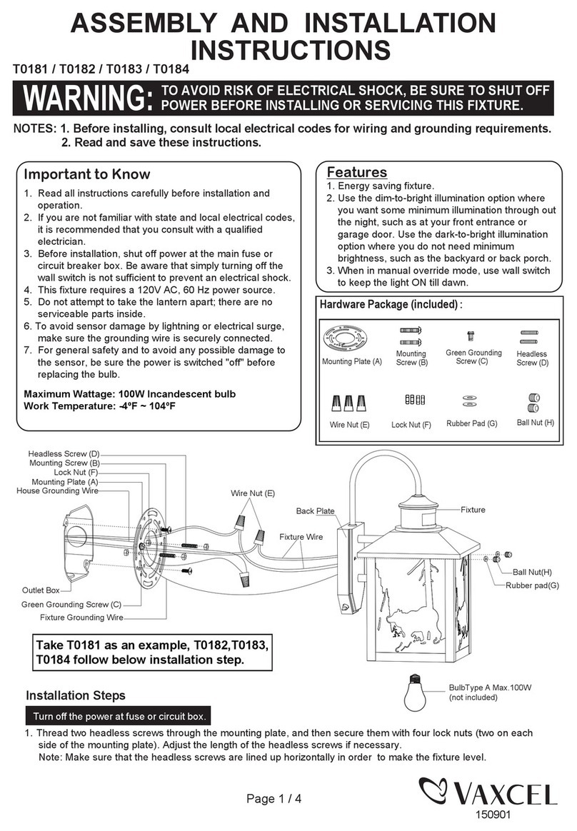 Vaxcel T0181 Instruction manual