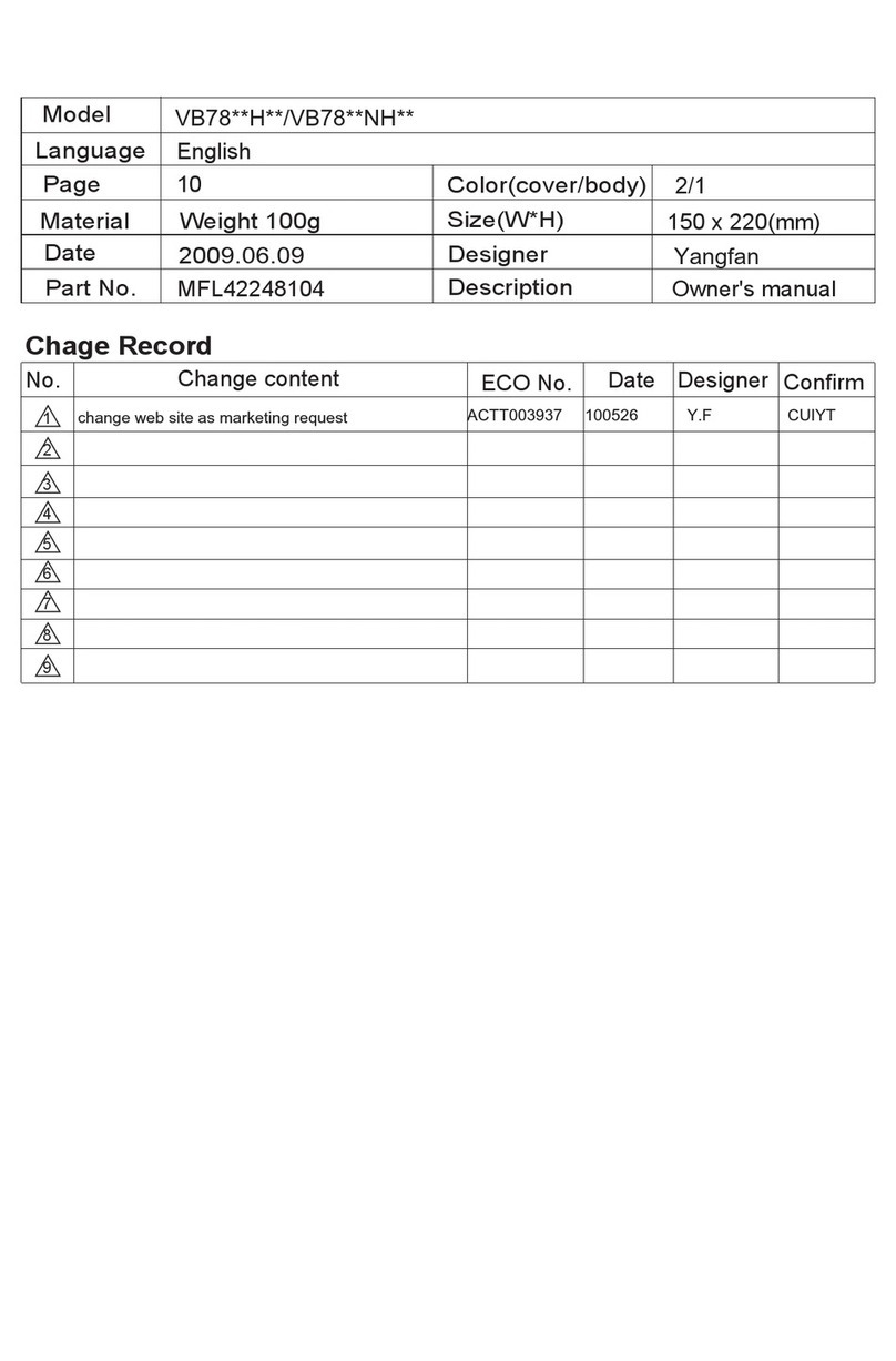 LG VB78 NH Series User manual
