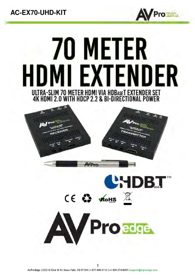 AVPro Edge AC-EX70-UHD-BKT User manual AVPro Edge AC-EX70-UHD-BKT User manual